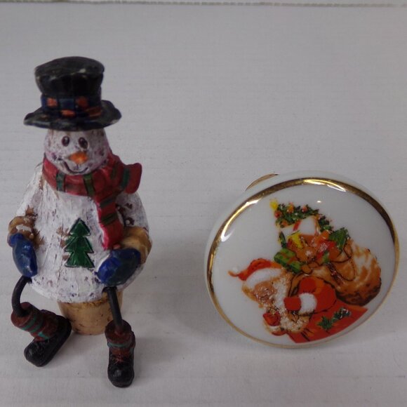 Reutter Santa Claus Porcelain 3 Bottle Stopper Cork Closure W Germany - Picture 9 of 15